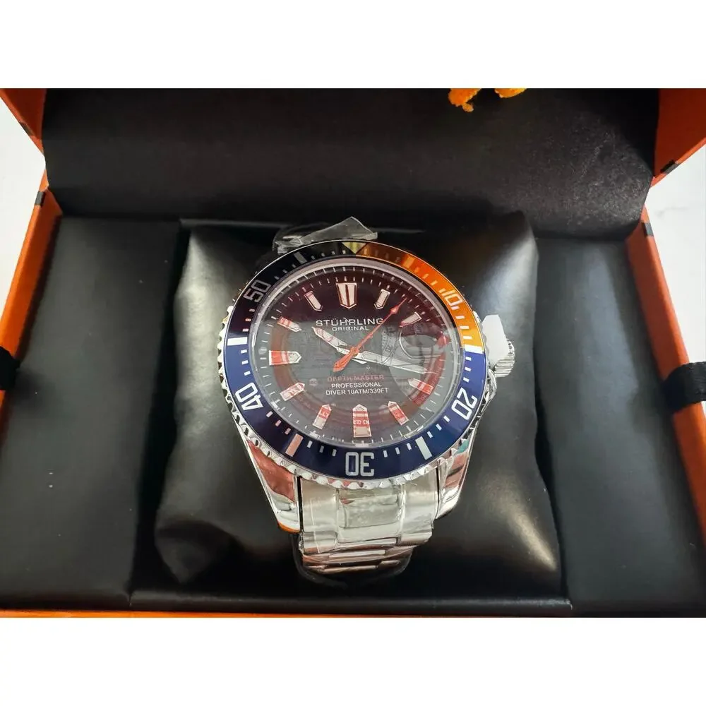 Stuhrling Original Depthmaster Professional Diver Watch Stainless Steel - NIB
